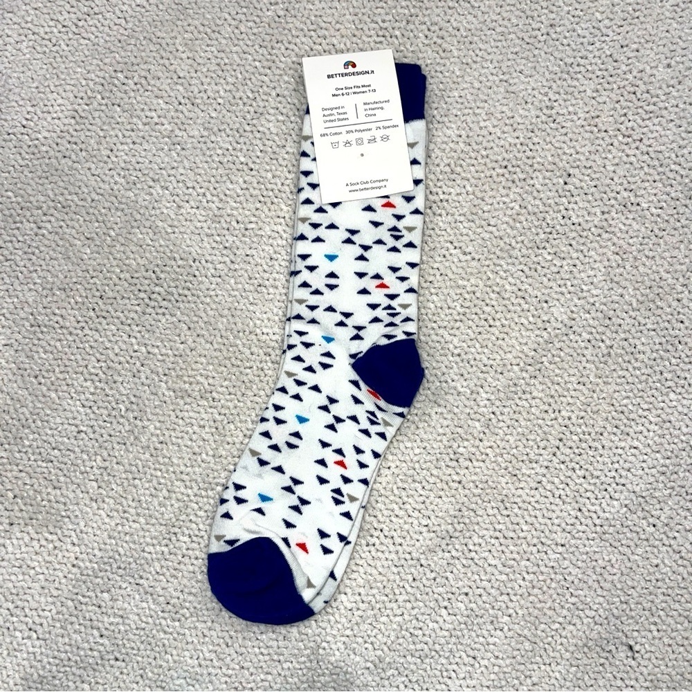 BETTERDESIGN.it sock unisex white with triangles